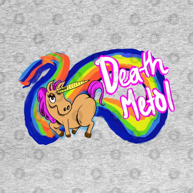 Death metal unicorn pooping a rainbow by silentrob668